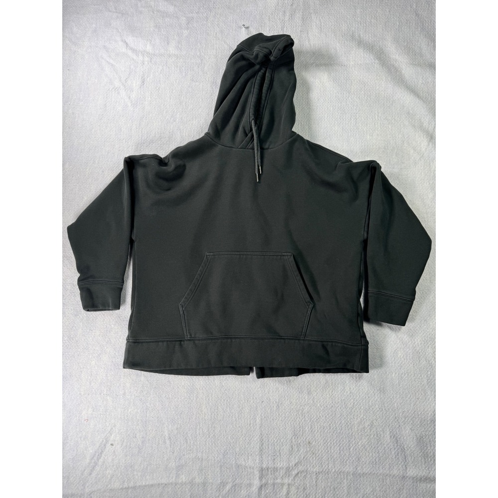 Fabletics Black Split Back Pullover Hoodie Sweatshirt Womens Large Oversized L